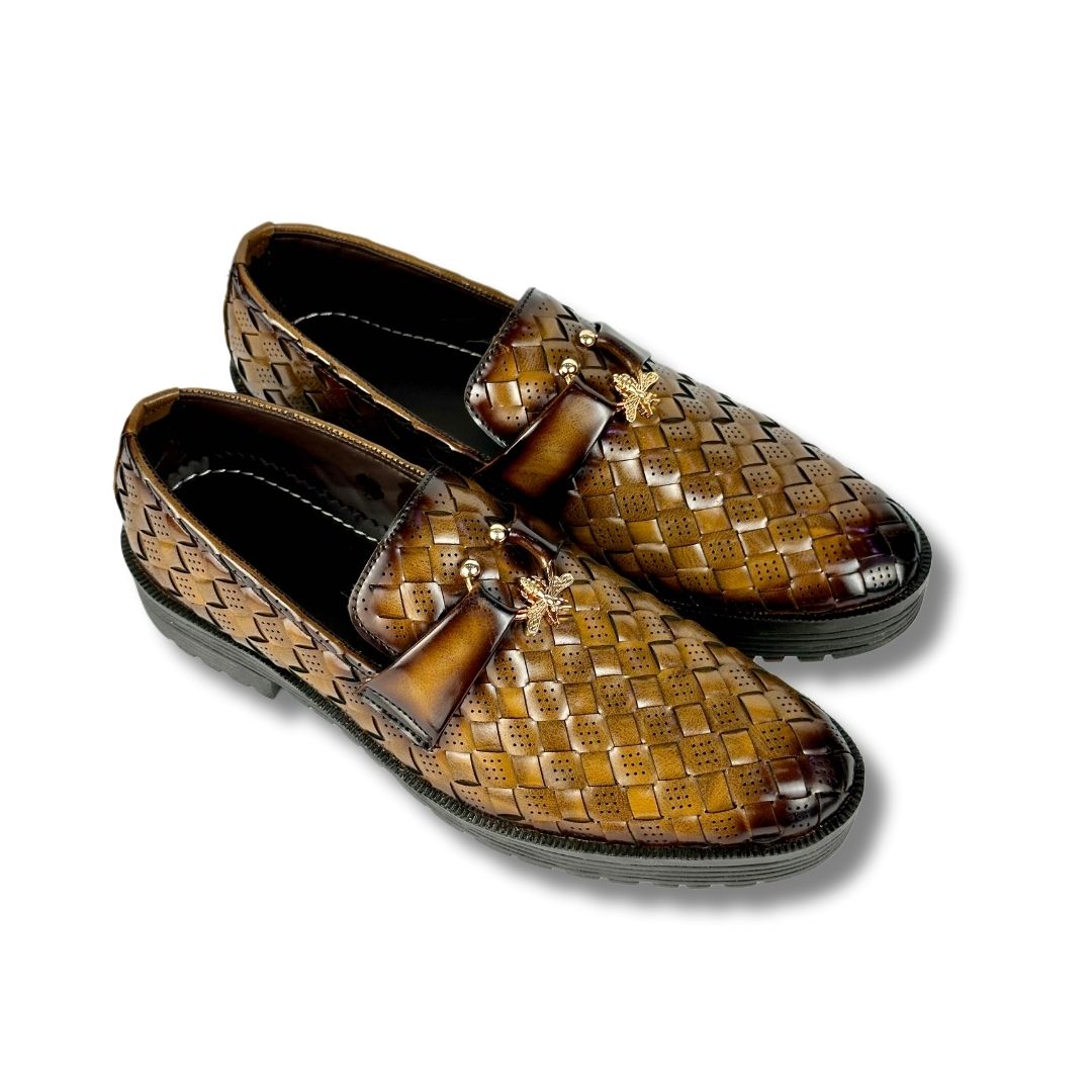 BRAIDED LIGHT BROWN LOAFER