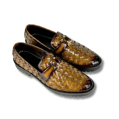 BRAIDED LIGHT BROWN LOAFER
