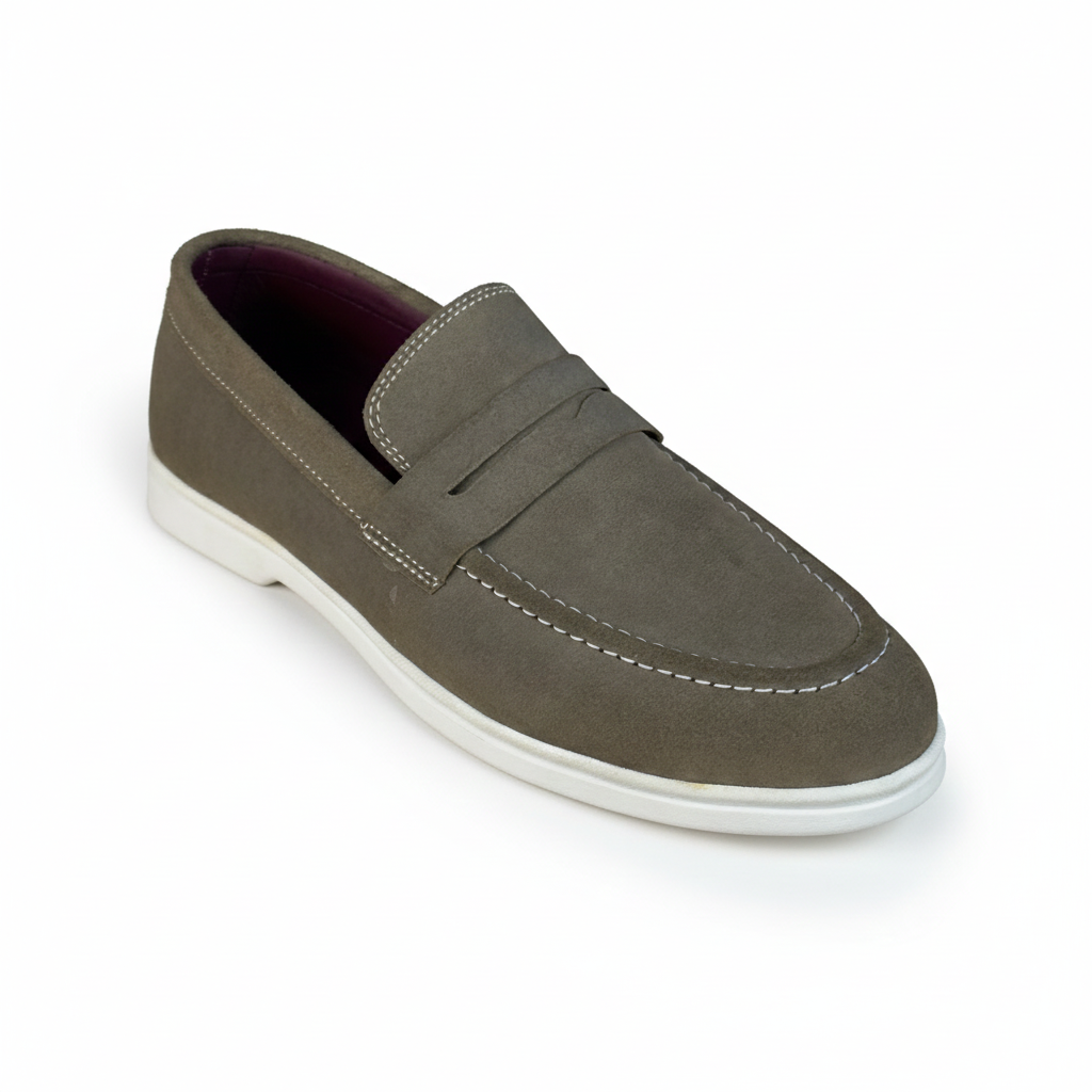 STONE-BEIGE PURE SUEDE LEATHER