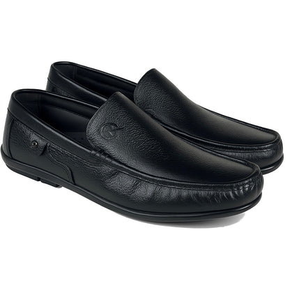 BLACK MEDICATED SOFT LEATHER LOAFER
