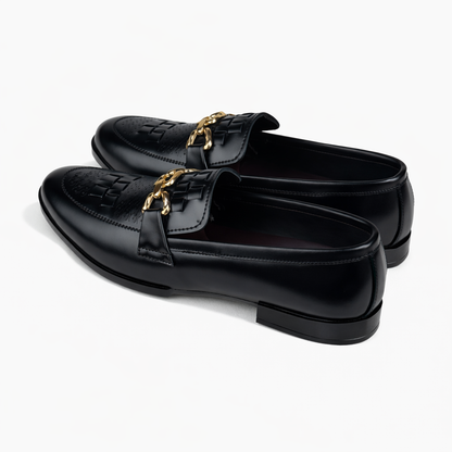 BLACK PRINTED LOAFER