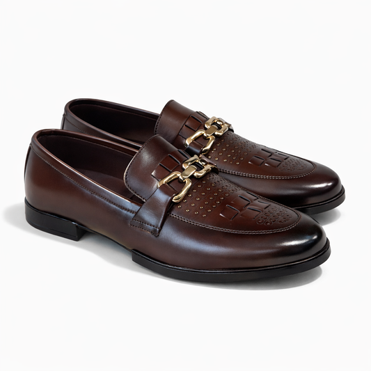 BROWN PRINTED LOAFER