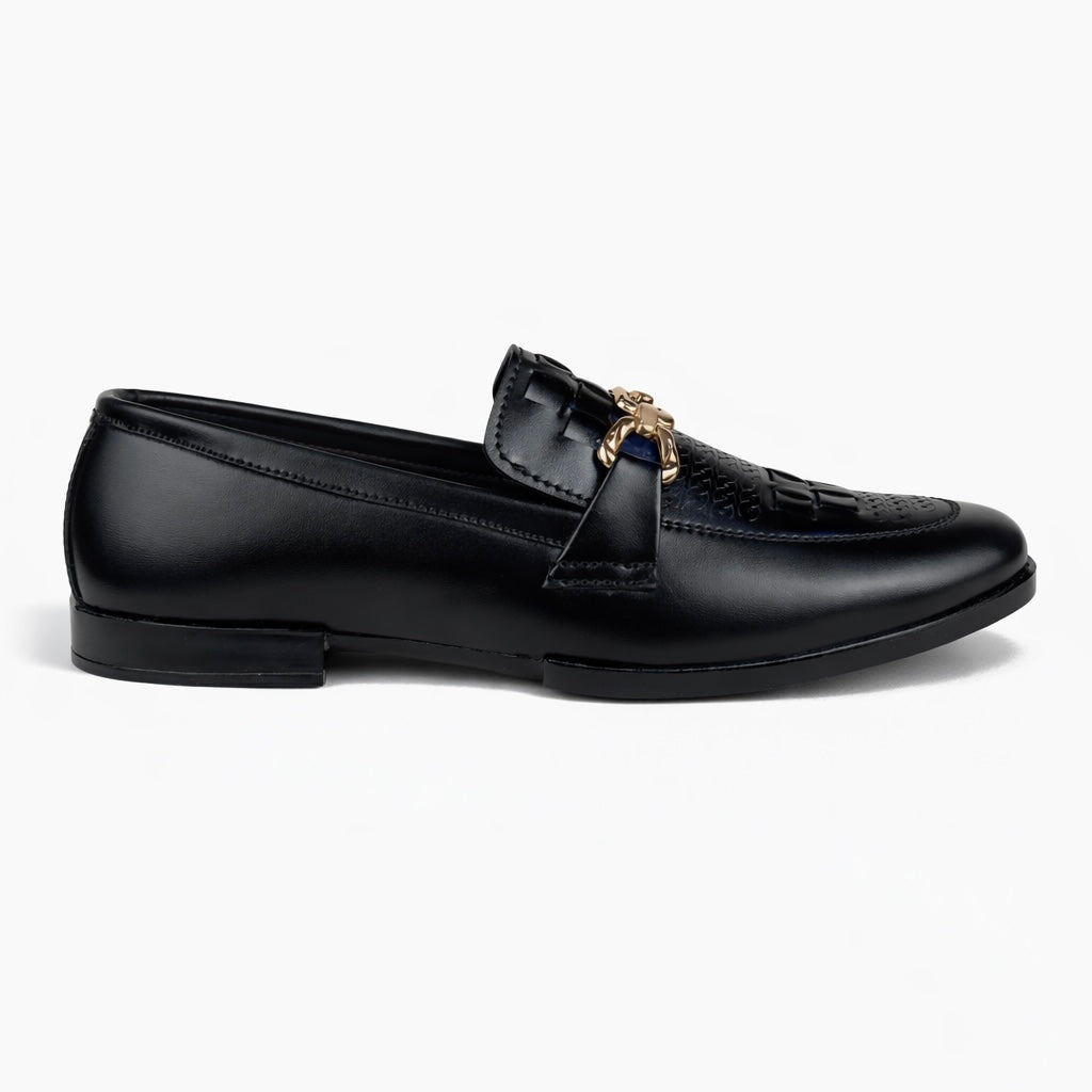 BLACK PRINTED LOAFER