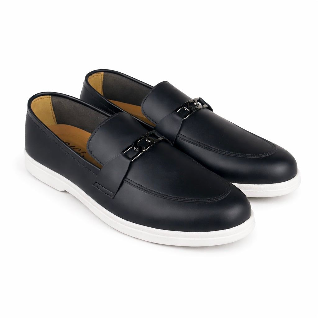 BLACK BUCKLE MEDICATED LOAFER