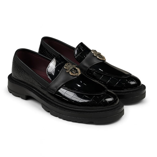 BILLIONAIRE BLACK HIGHSOLE LOAFER