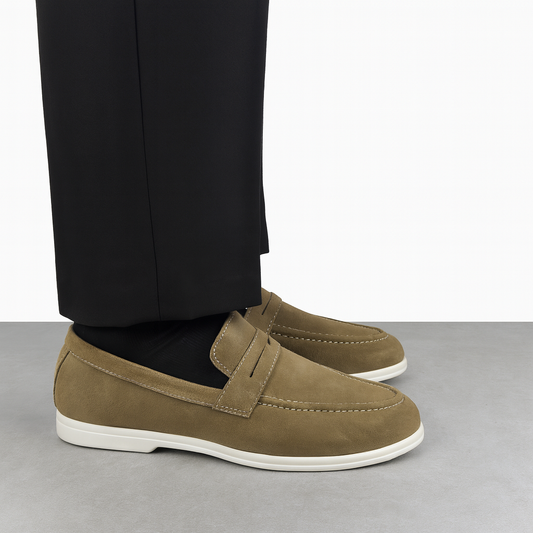 BEIGE SUED LEATHER LOAFER