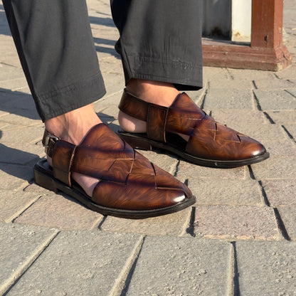 BABAR SHEER STRAPED PESHAWARI