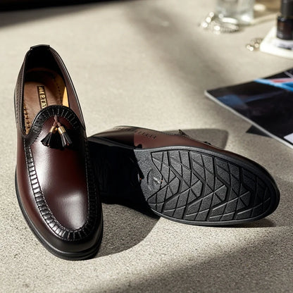 BROWN MEDICATED WRINKLE FREE LEATHER  LOAFER