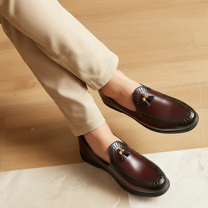 BROWN MEDICATED WRINKLE FREE LEATHER  LOAFER